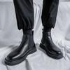 Mode Herren Casual Business Büro Chelsea Boots Herbst Winter Schuhe Cowboy Original Lederstiefel Schwarz Stilvolle Plateau Stiefeletten