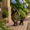 Geschenkidee für Hundeliebhaber, Vintage-Eisen-Dackel-Figur, Niedliche Welpen-Skulptur, Künstlerische Metall-Tierstatue für den Garten oder den Innenbereich, Tischdekoration
