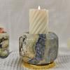 Vintage Natural Marble Artistic  Candlestick  Oil Painting Style Desktop Decoration Candle Holder Candle Cup Candlestick