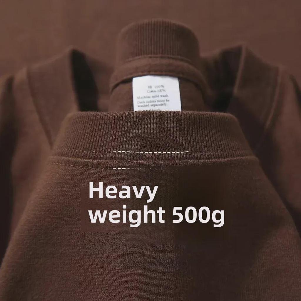 320g Heavyweight White Cotton Short-Sleeve T-Shirt for Men and Women - Thick, Non-Transparent, Loose Fit, Perfect for Summer. 