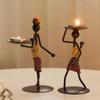 New Vintage Metal Candlestick Handmade Iron Candle Holder Creative Art Crafts Miniature Wrought Home Living Room Decoration