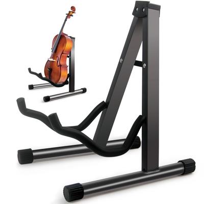 GeeWin A-Frame Foldable Cello Stand 1/8-4/4 Guitar Stand Black Plastic Main Body Rubber Feet