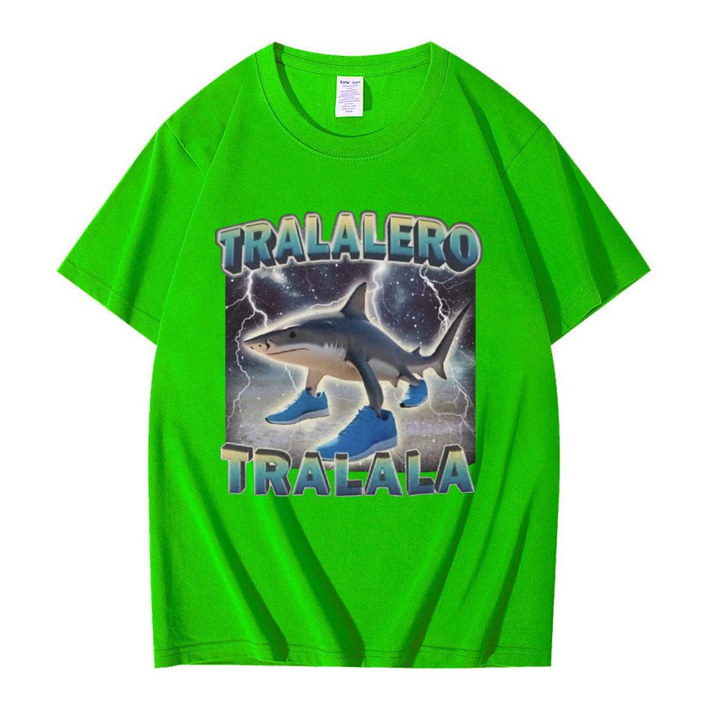 Tralalero Tralala Funny Shark Italian Brainrot Meme T-shirt Men Clothing Fashion Humor T Shirts Unisex Summer Cotton T Shirt Top