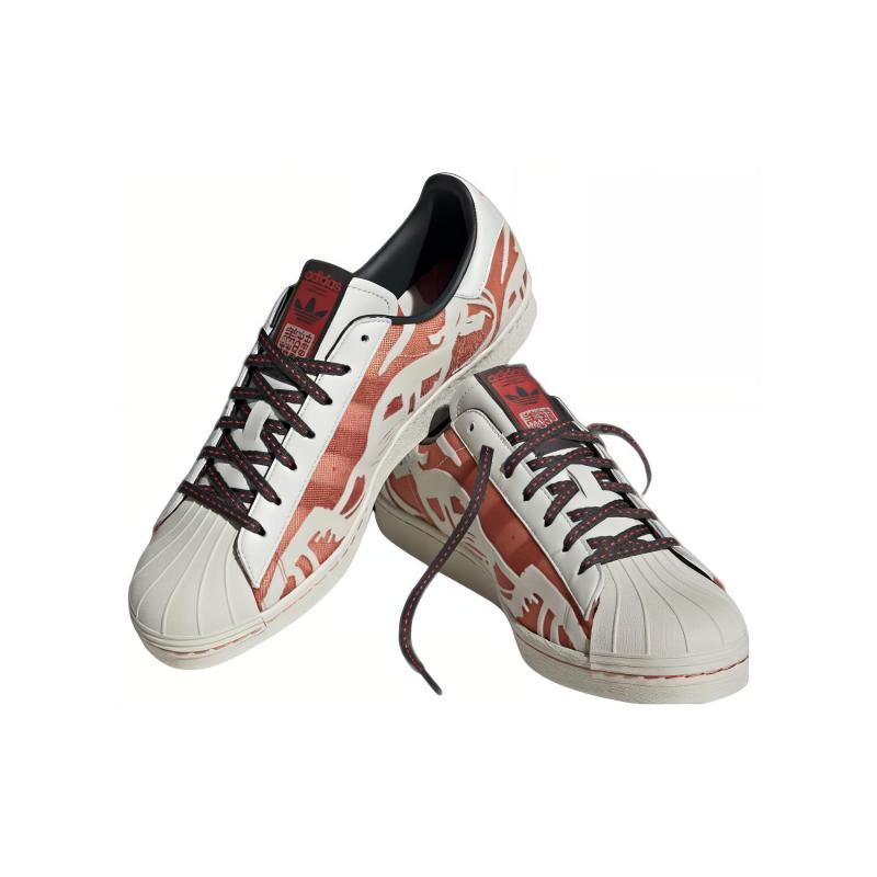 adidas Originals Superstar 80s X Han Meilin 'White Red' Sneakers ID4378