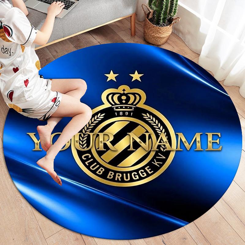 Club Brugge Kv Crest Custom Name Round Area Rug Carpet Rug For Living Room Bedroom Sofa Playroom Decor Nonslip Floor Mat