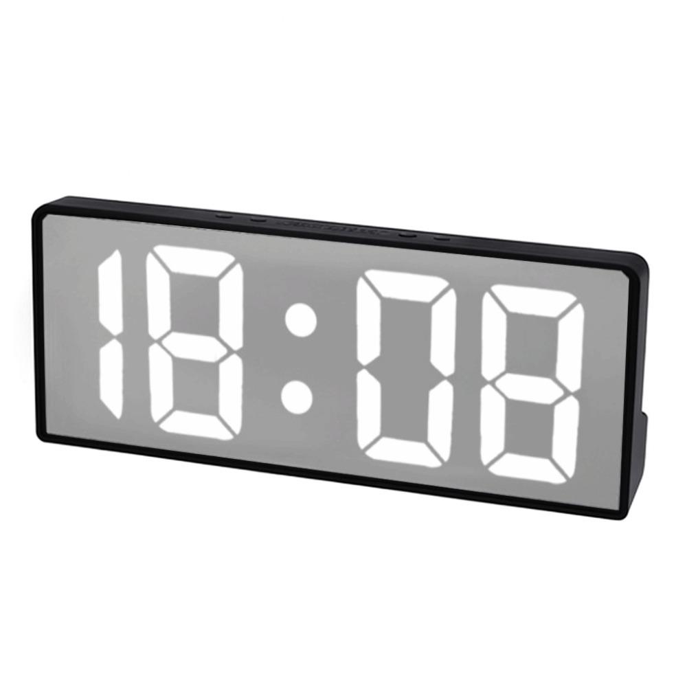 Temperature Display Electronic Table Clock Luminous Mirror LED Digital Clock  Office