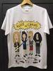 Alice in Chains "Beavis and Butthead Maglietta Bianca a Maniche Corte da Uomo Donna Estate Vintage Streetwear Top - Uomo S...