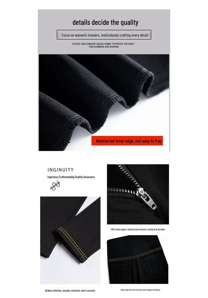 Women's High-Waisted Magic Black Slimming Pencil Pants - Plus Size, Elastic, Tight Fit for Spring and Autumn.