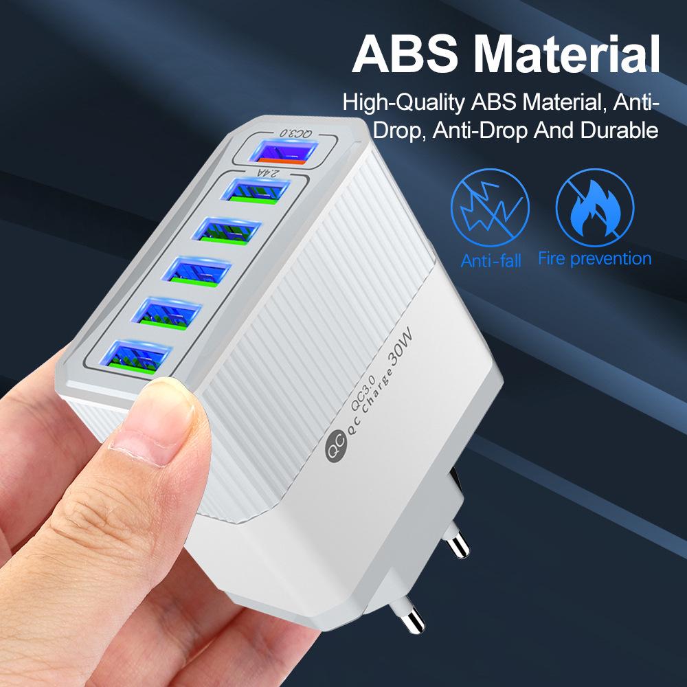65W GaN Schnellladegerät QC3.0 für Handys & Tablets - EU-Standard