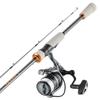Rod and Fishing Reel Combo, IM6 Fiberglass & Carbon Fiber Spinning Rod and Reel Combo, Bass Fishing Pole with 2m Two-Piece Rods, 6+1 Ball Bearings,