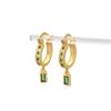 Fashion Colorful Zircon Square Huggie Earrings For Women Elegant Drop Ear Studs Jewelry Accessories