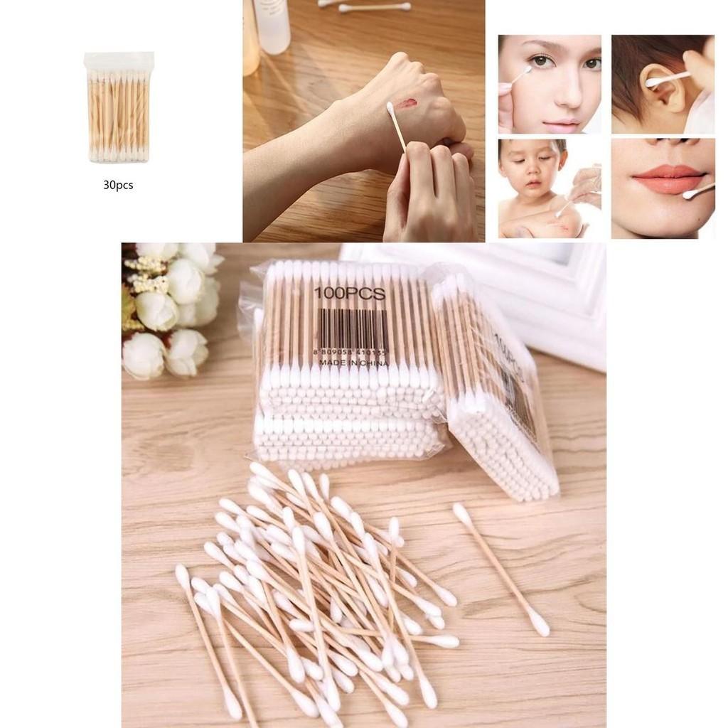 Premium Quality 30/100 Disposable Ultra-small Cotton Swab Lint Free Micro Brushes For Gentle Cleaning