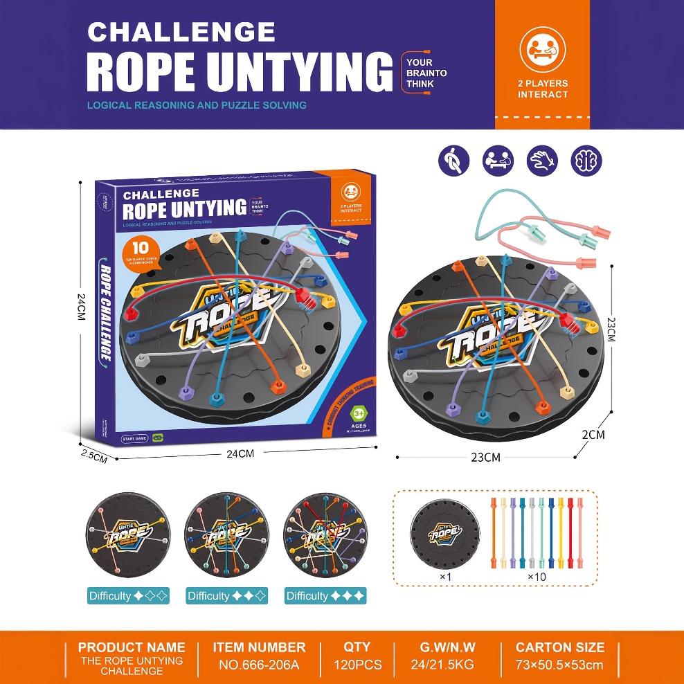 O "Desafio de Desemaranhar Cordas" É Um Jogo de Tabuleiro Baseado em Lógica Projetado para Crianças, Voltado Para Aumentar o Foco e Perfeito Para Atividades em Família.