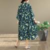 DIMANAF New 2026 Women Plus Size Spring Summer Beach Holiday Long Dress Lady Loose Oversize Maxi Floral Print Cotton Button