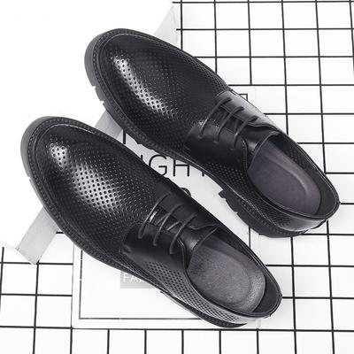 Men's Height-increasing Leather Shoes Men's 8cm Summer Breathable Hollow Thick-soled Inner Height-increasing 10cm Casual Men's Shoes