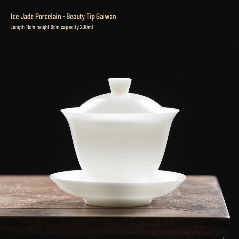 Ice Jade Porcelain Three-Piece Gaiwan