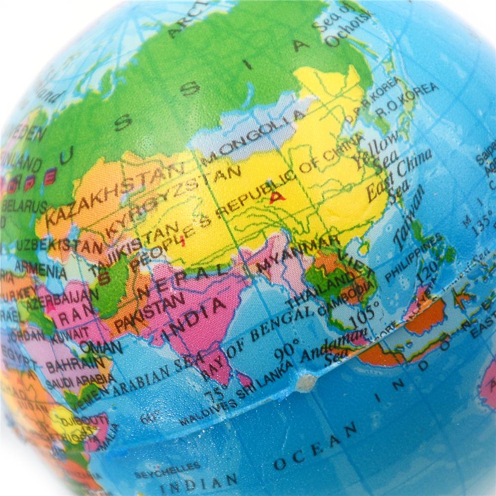7.6Cm Stress Relief World Map Foam Ball Toy Palm Ball Planet Earth Ball Toy