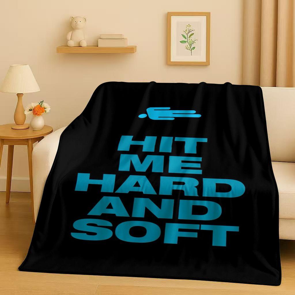 

3D Billie Eilish Hit Me Hard and Soft Singer Flannel Blanket,Ultra Soft Warm Plush Throw for Home Bedroom Bed Sofa Cover Kids 75x90cm