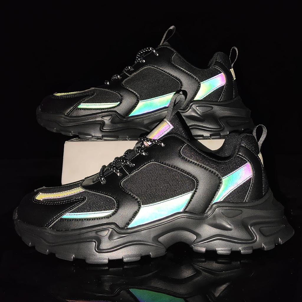 

Обувь Мужские кроссовки Мужская мужская повседневная обувь Мужская спортивная обувь Дышащие противоскользящие кроссовки на платформе Прогулочная обувь на толстой подошве для мужчин 45 чёрный