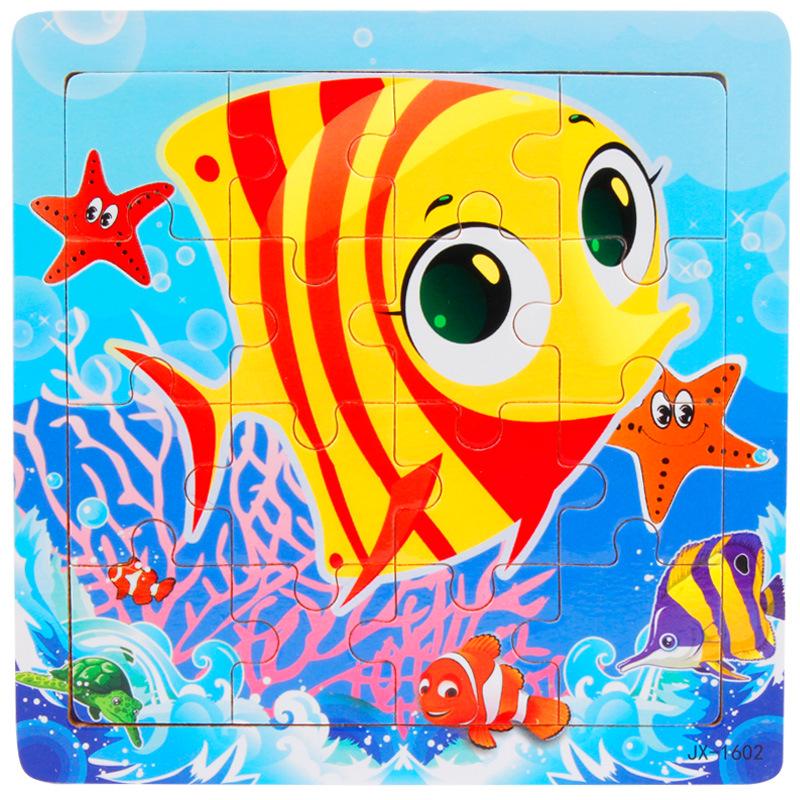 

Animals Wooden 16pcs Alphabet Number Educational Interactive Jigsaw Kids Toys Style A