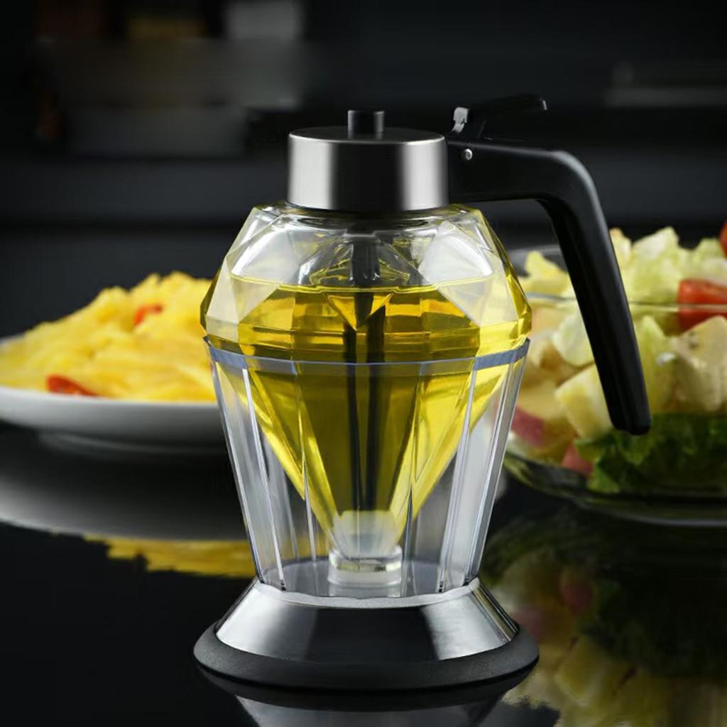 Glass Oil Bottle Oil Dispenser Diamond Shape Durable Glass Oil Vessel Oil Canisters Perfect Gift for Cooking Enthusiasts