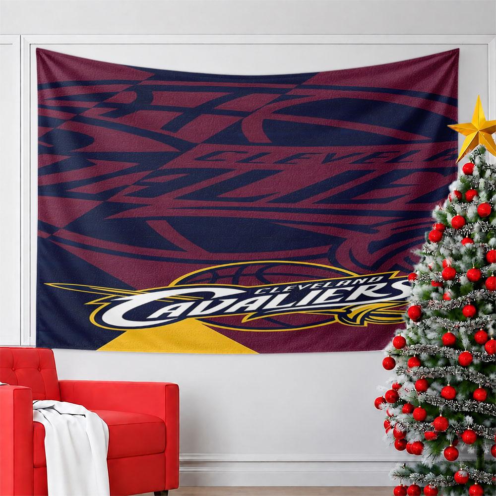 Cleveland Cavaliers Basketball Tapestry Pattern Wall Hanging Tapestry Decorative Tapestry Home Decor for Bedroom and Living Room