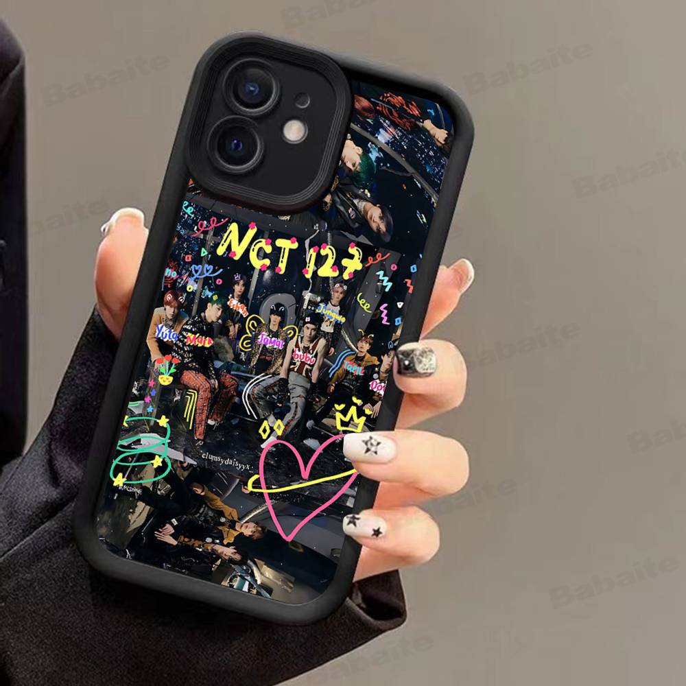 Band N-NCT MUSIC Für IPhone 17 Pro Max 16 15 14 13 12 11 Plus Schwarze Weiche Handyhülle