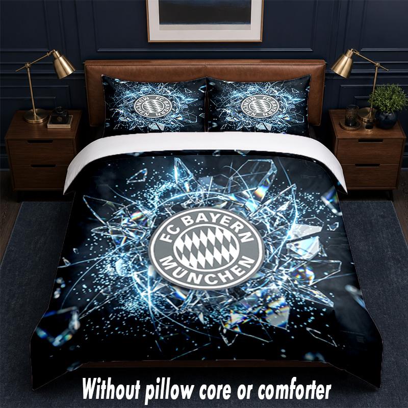 Set Biancheria da Letto Design Bayern Monaco 1 Copripiumino + 2 Federe Morbido Traspirante Biancheria da Letto per la Casa
