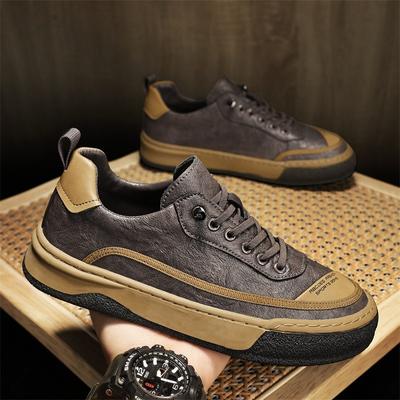 Sapatos Casuais de Couro de Alta Qualidade para Homens Sapatilhas Flats Marca de Luxo Sapatos de Tênis Masculinos Calçado de Escritório Tendência Plataforma Sapato Masculino