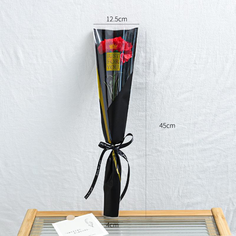 48/50Pcs Transparent Single Rose Flower Packaging Bag Gift Wrapping Paper Wedding Floral Package Valentine'S Day Party Decor