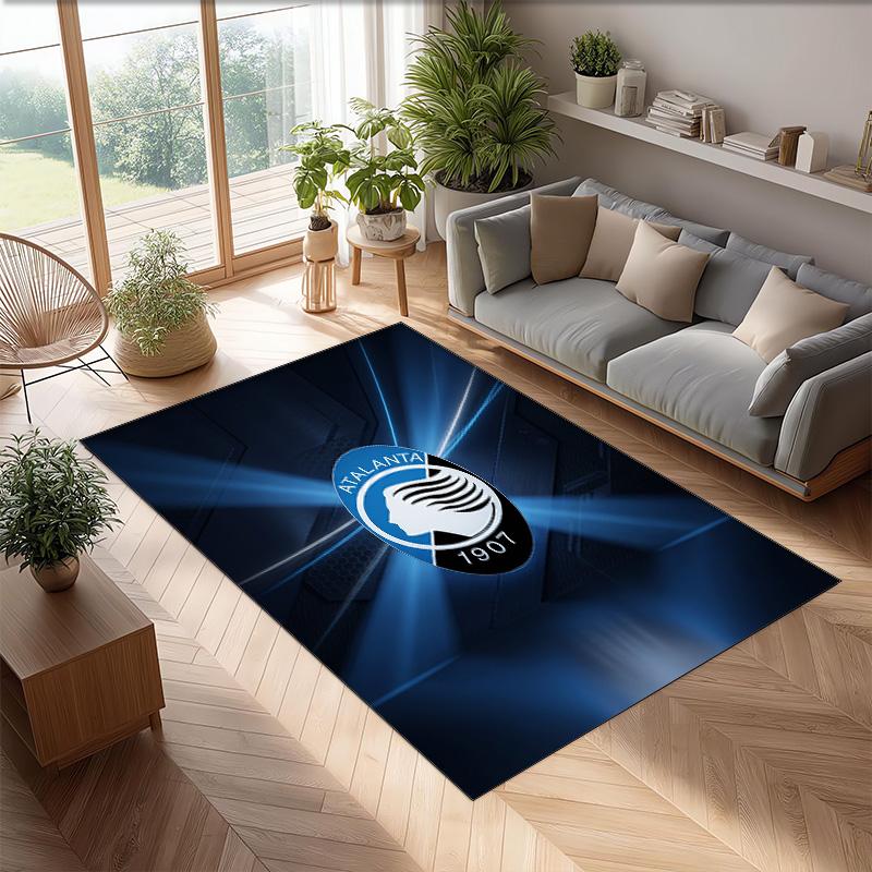 Tappeto Morbido per Pavimento Antiscivolo con Motivo Calcio Atalanta FC Tappeto per Interni Tappetino Decorazione Sportiva per Camera da Letto