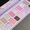 16-Color Glitter Pink Eye Shadow Smoky Shimmer Blue Green Pearlescent Diamonds Sparkling Shiny Eyeshadow Makeup Palette Cosmetic