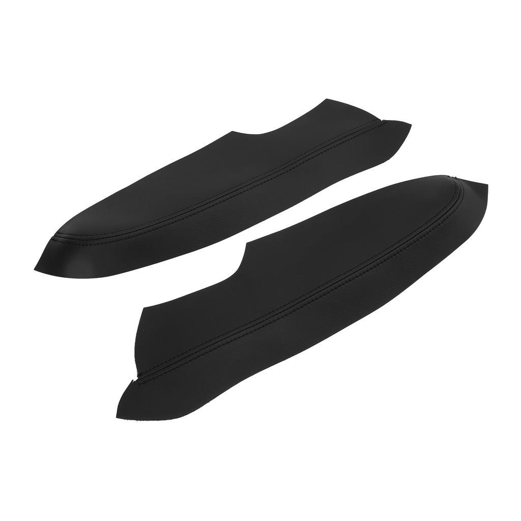 2Pcs Set Microfiber Leather Front Door Panel Armrest Cover Protector Antiscratch Replacement for Civic 2005‑2011Black
