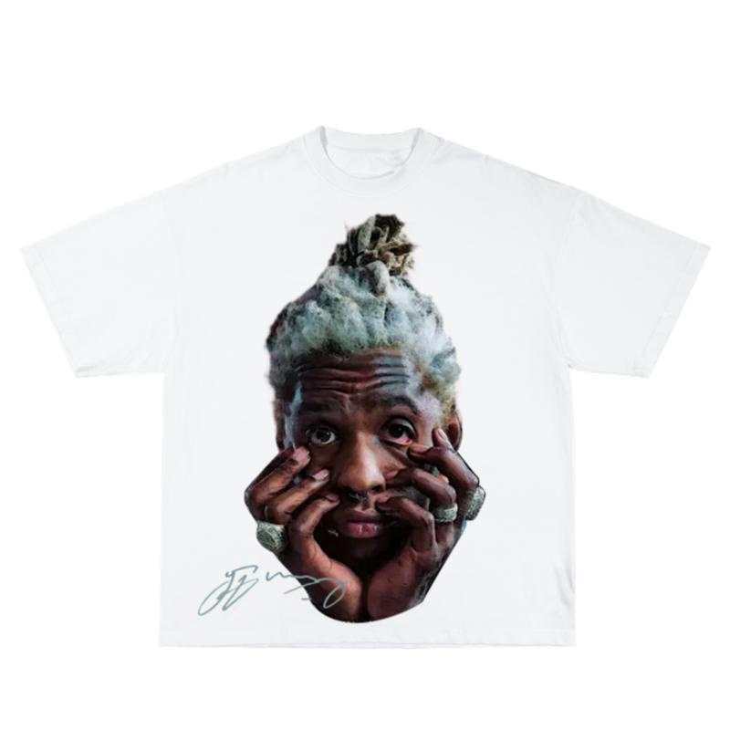 

Thugger-style retro graphic unisex T-shirt, classic retro celebrity face design, unisex T-shirt. L