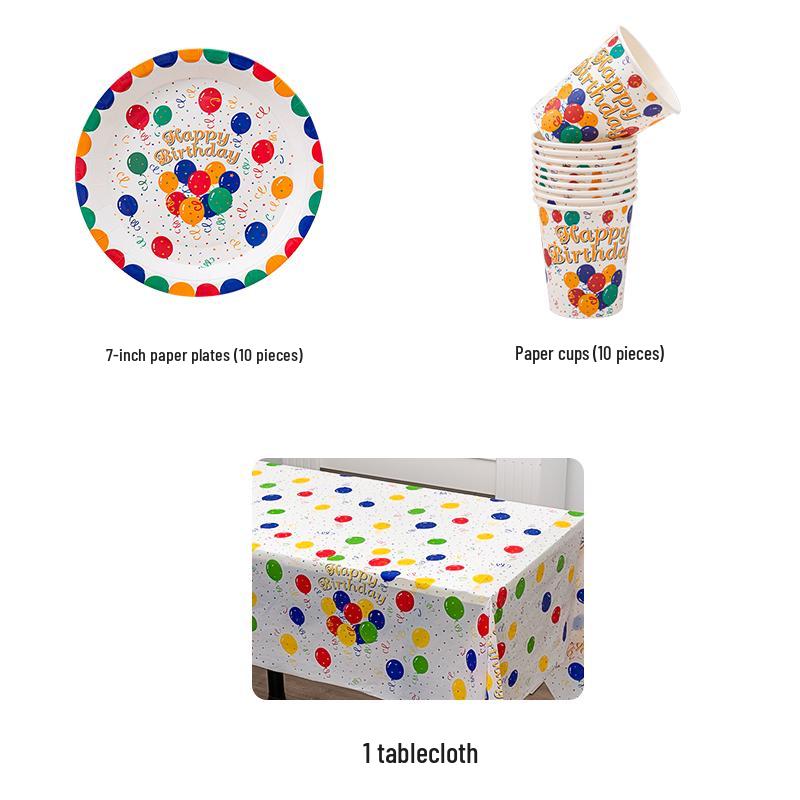 Disposable Party Supplies Set: Paper Plates and Cups for Birthdays and Weddings