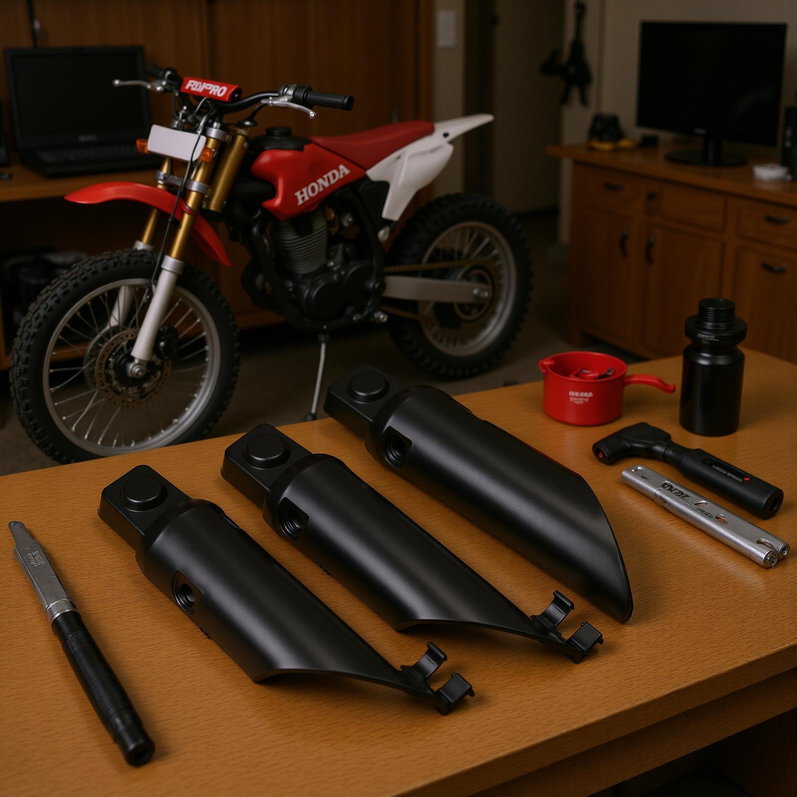 

Front Fork Guard Suspension Cover Black ABS Shock Absorbing Replacement for CRF50 XR50 Pit Dirt Bike