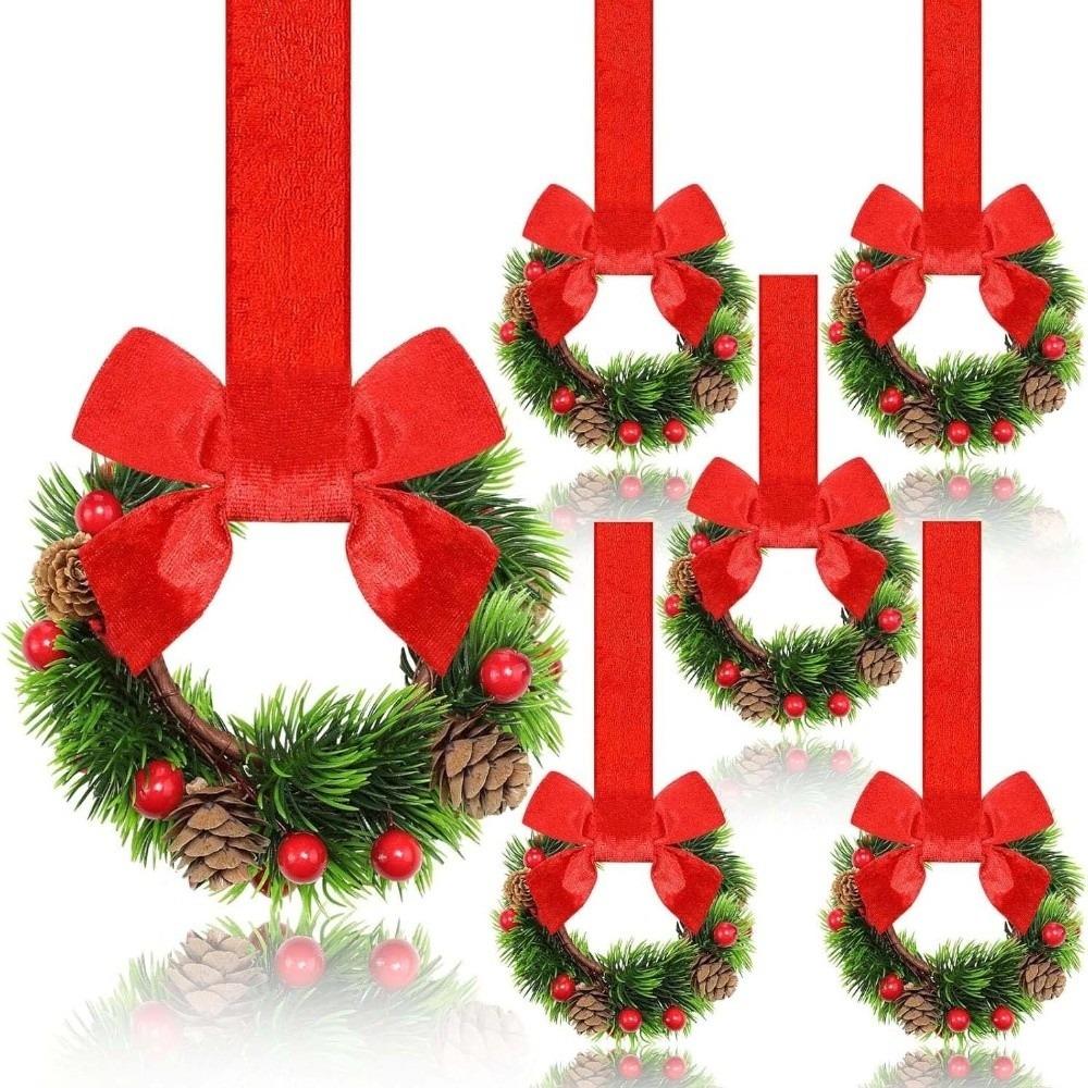 Durable Polyester Cabinet Ribbon Garland Realistic Berries Holiday Bow Ornament  Fireplace Mantel