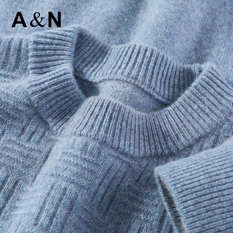 Antonio Men's 100% Pure Cashmere Round Neck Sweater