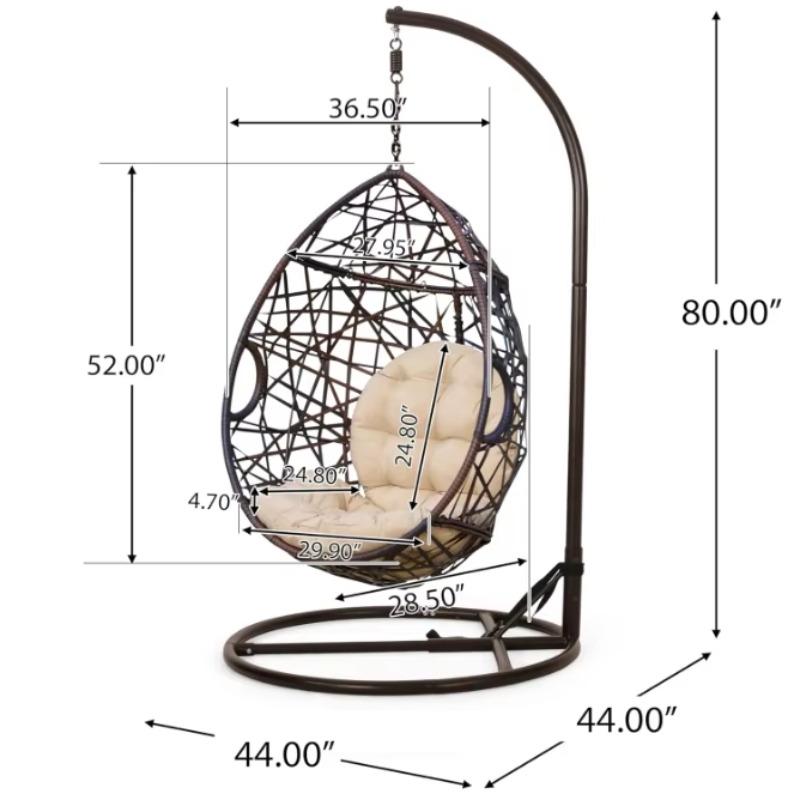 For Price Indoor Outdoor Acrylic Modern Hanging Swing Chair Bamboo Patio Rattan Wicker Egg Swing Clear Chair