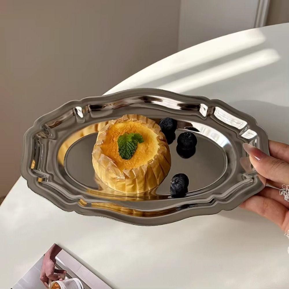Stainless Steel Stainless Steel Storage Plate Irregular Shape Decorative Tray  Jewelry Storage