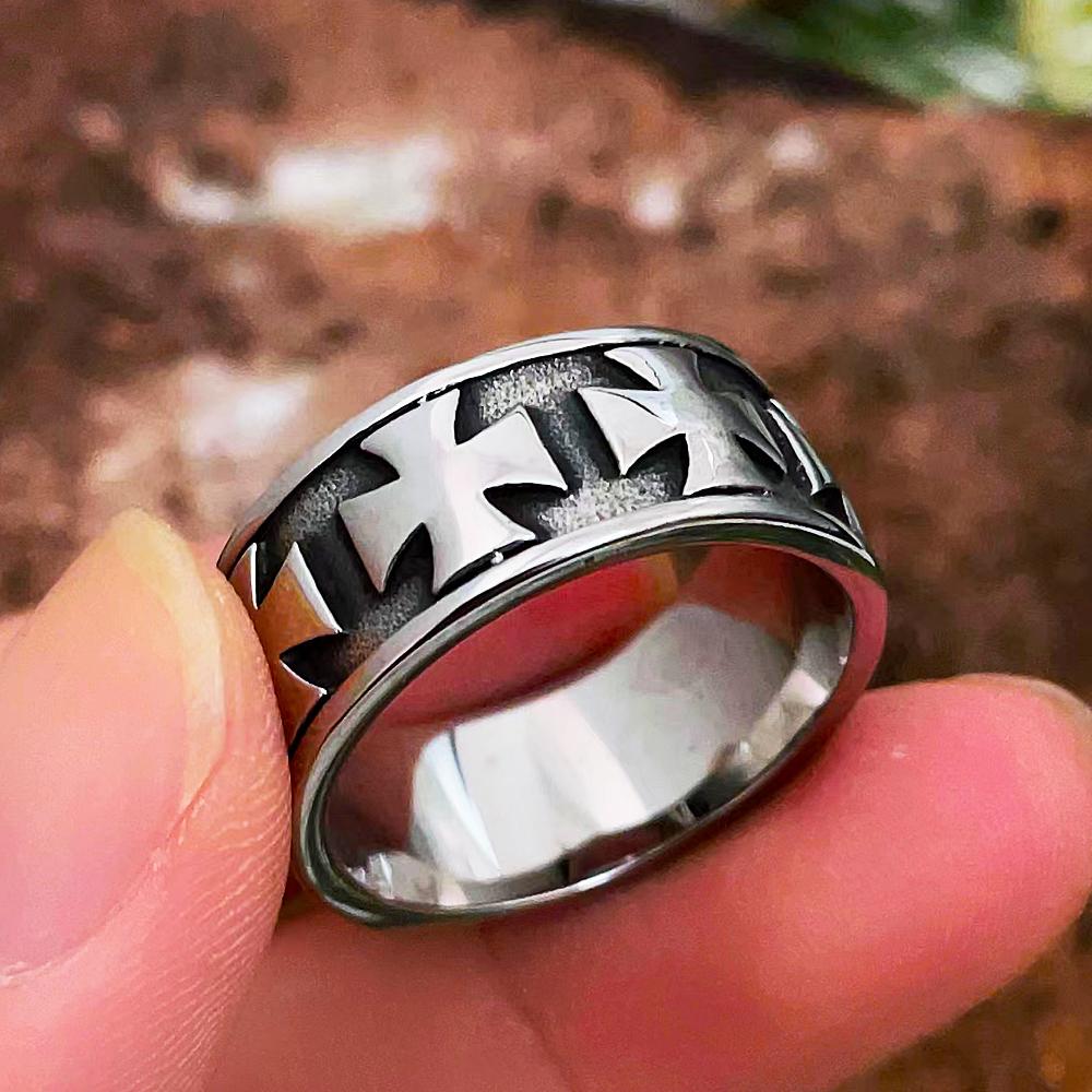 

Винтажные кольца Железный крест для мужчин женщин панк 316L нержавеющая сталь мужское кольцо мода простые украшения подарок оптом размеры 8-13 11 серебряный