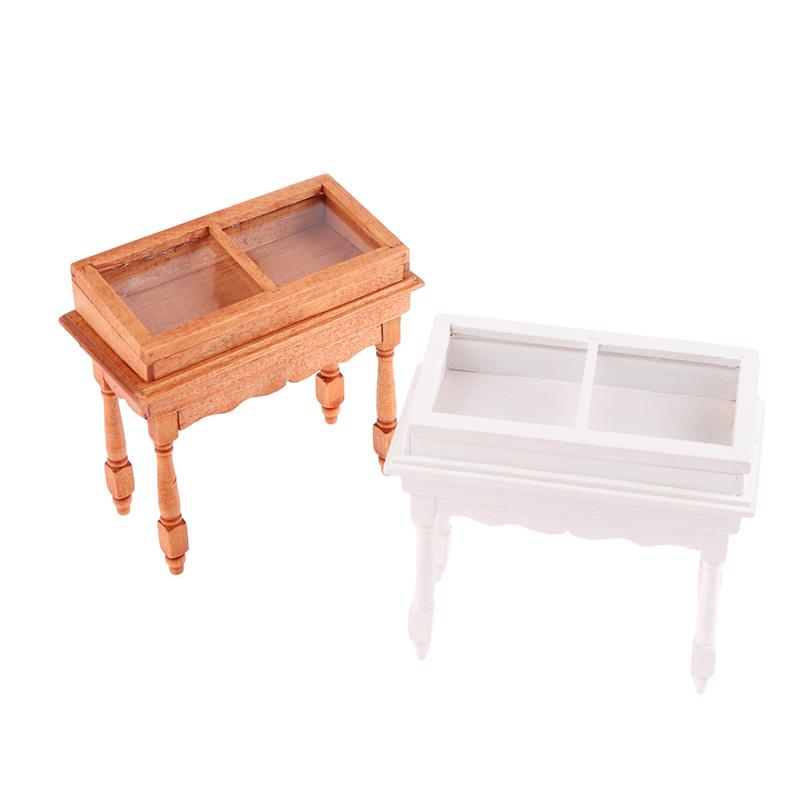1:12 Dollhouse Miniature Counter Clamshell Jewelry Display Cabinet Showcase Storage Cabinet Furniture Doll House Decor Toy