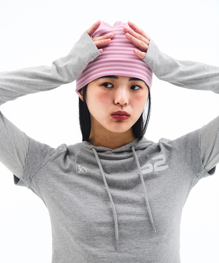 AMES-WORLDWIDE Jersey Stripe Beanie Pink