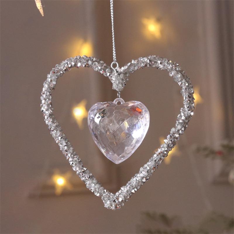 Snowflake Icicle Drop Ornaments Crystal Christmas Tree Transparent Decoration Pendant Christmas Home Decoration Navidad