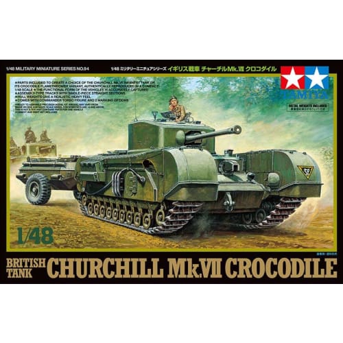 Tamiya 1/48 Military Miniature Series No. 94 British Churchill Mk. 7 Crocodile Tank Plastic Model 32594