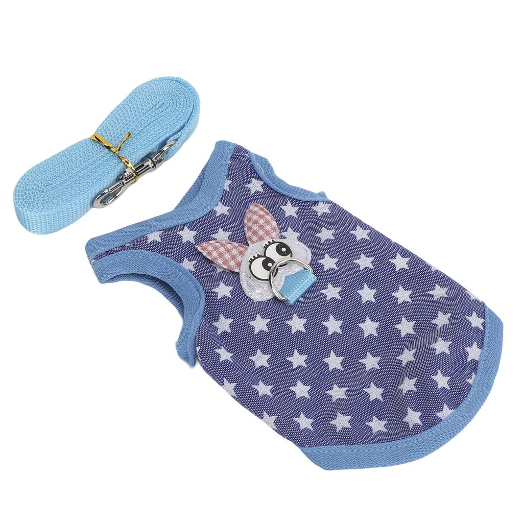 Haustierweste Leine Warm Atmungsaktiv Niedlich Kleintierkleidung Zugseil für Kaninchen Meerschweinchen KatzeM