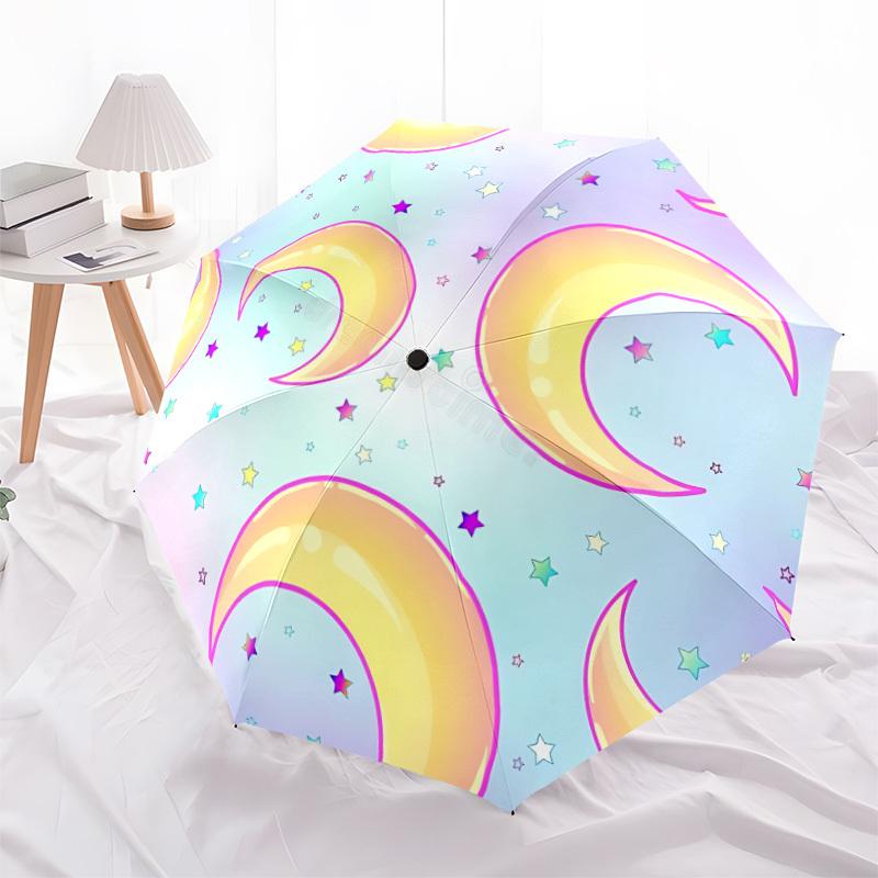 1pc Moon, Starry Sky Automatic Open/Close Umbrella - Portable Collapsible Umbrella with 8-Rib Stability, Fashion Lovers yy251017105