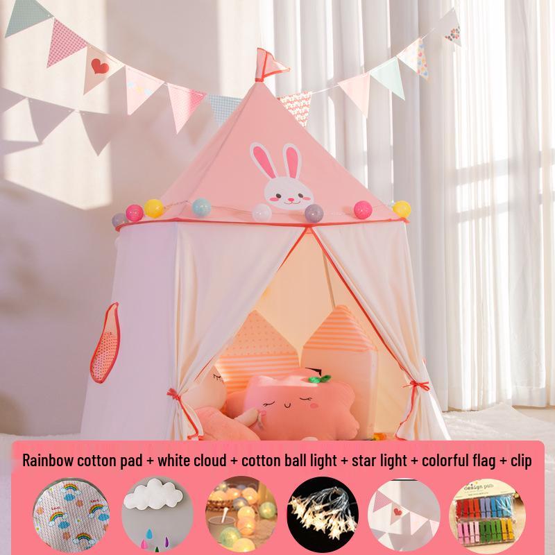 Kids' Indoor/Outdoor Castle Tent - Little Rabbit Design for Girls & Boys