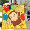1pc Blanket Curious George Print Design, Lightweight Blanket for Sofa, Bed- Soft &Warm, Gift for All Seasons like Christmas, Halloween