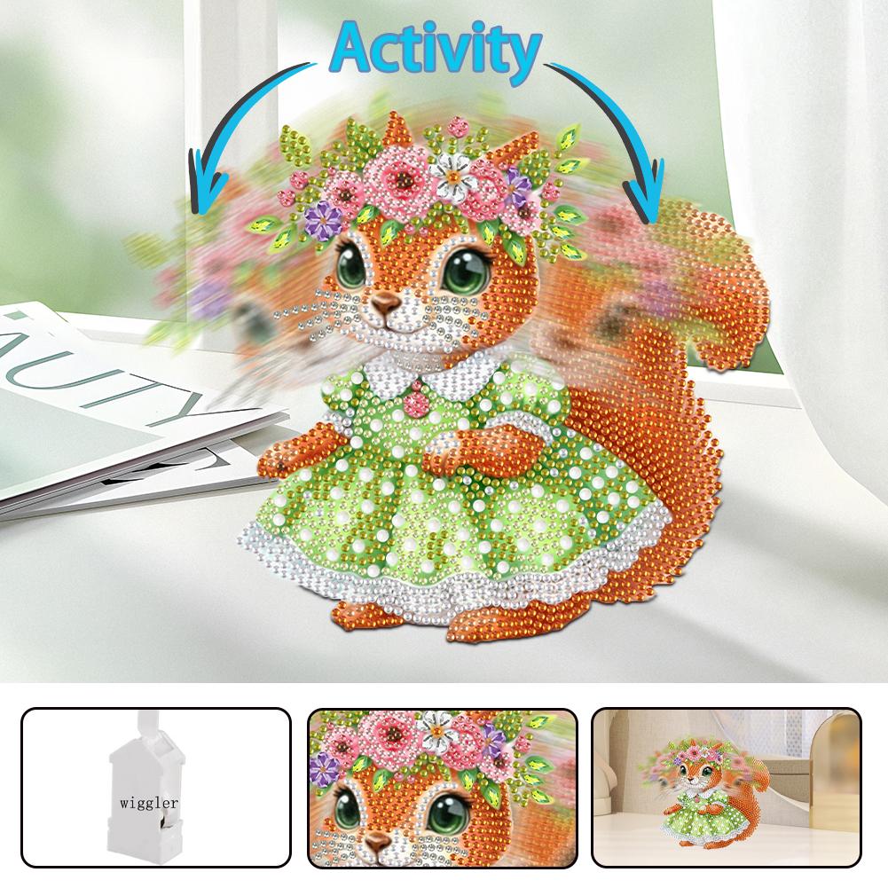 Acrylic Shaking Head Animal Diamond Painting Desktop Ornaments Kit 5D DIY Diamond Art Tabletop Decorations Bedroom Table Decor